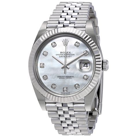 rolex oyster perpetual datejust mother of pearl dial|Oyster Perpetual Datejust diamond bezel.